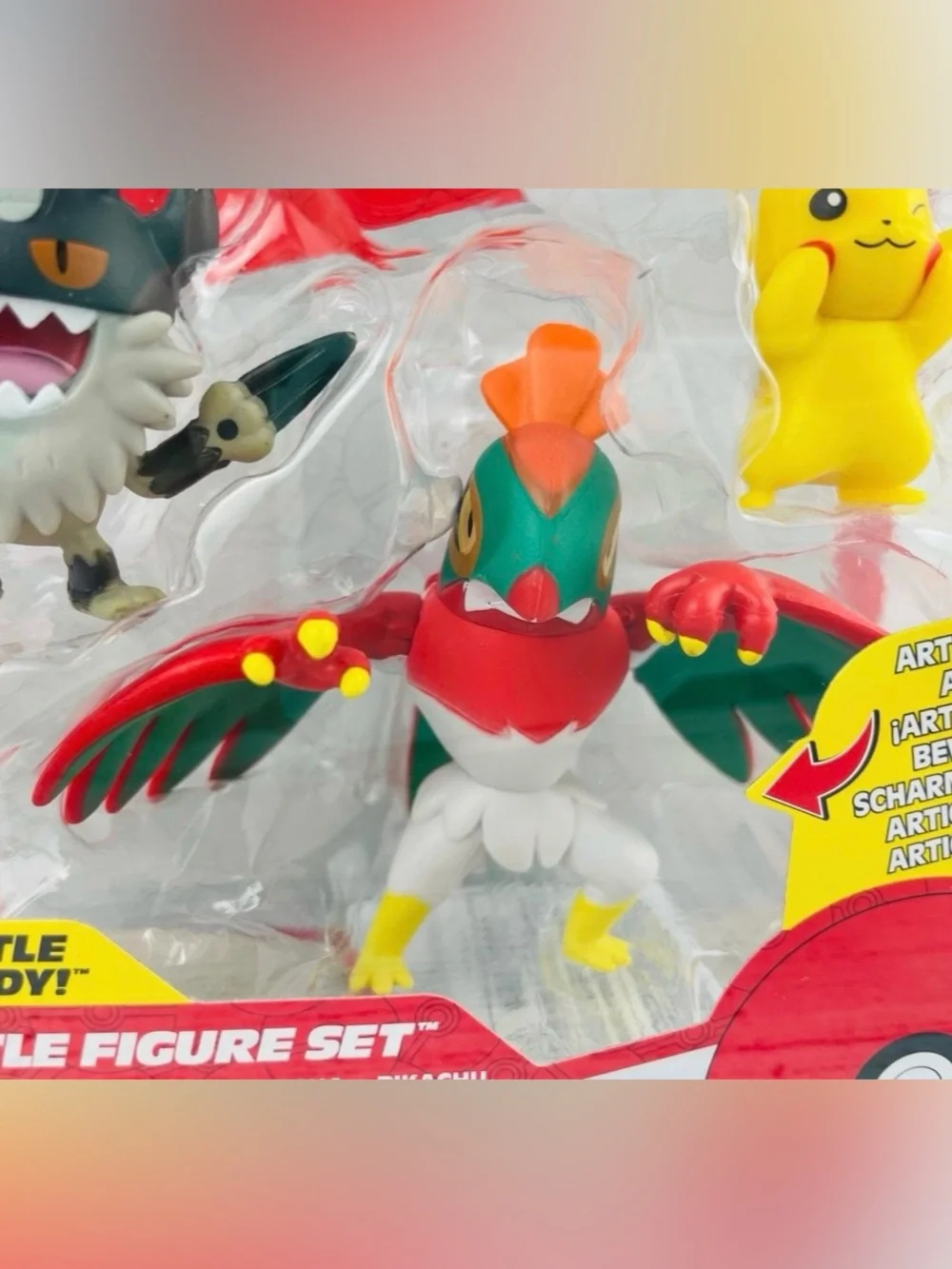 Pokemon Battle Ready! Perrserker Hawlucha Pikachu Battle Figure Set NEW
